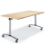 Klapptisch MODUL, 140x80cm (BxT), 72cm (H), Holz, rechteckig, ahorn / hellgrau, mit Rollen