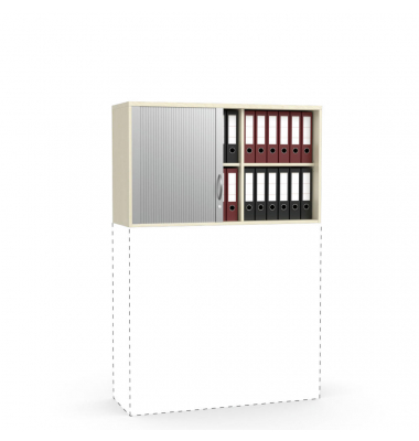 Aufsatzschrank MULTI M 271922, abschlie&szlig;bar, 2x2 OH, ahorn/alusilber, 120x71x42cm (BxHxT)