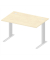 Schreibtisch Basic M MULTI M, 74cm (H), 120x80cm (BxT), rechteckig, ahorn / silber