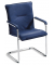 Besucherschwinger DESKIN1, blau / chrom, mit Armlehnen, Freischwinger