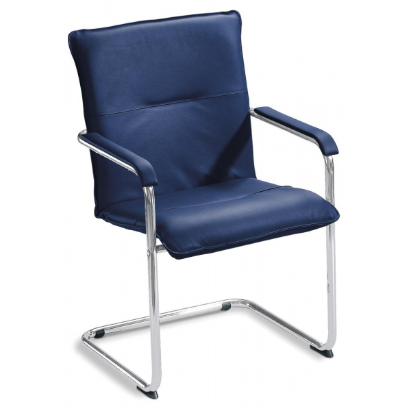 4251635628619 - Besucherschwinger DESKIN1 blau   chrom mit Armlehnen Freischwinger 4251635628619 Deskin