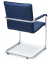 Besucherschwinger DESKIN1, blau / chrom, mit Armlehnen, Freischwinger
