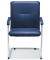 Besucherschwinger DESKIN1, blau / chrom, mit Armlehnen, Freischwinger