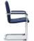 Besucherschwinger DESKIN1, blau / chrom, mit Armlehnen, Freischwinger