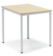 Besprechungstisch 283483, 72cm (H), 80x70cm (BxT), 4 Personen, rechteckig, ahorn / silber