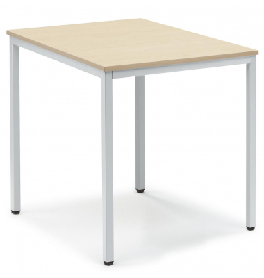 Besprechungstisch 283483, 72cm (H), 80x70cm (BxT), 4 Personen, rechteckig, ahorn / silber