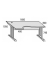 Schreibtisch Basic MULTI M, 74cm (H), 160x105cm (BxT), Freiform, lichtgrau / silber