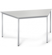 Besprechungstisch 221488, 72cm (H), 160x69cm (BxT), 3 Personen, Trapezform, lichtgrau / silber