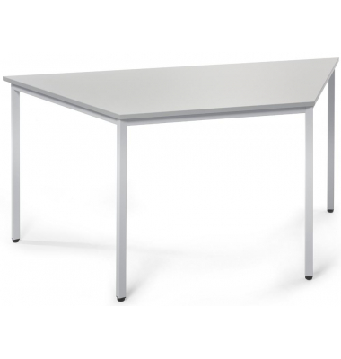 Besprechungstisch 221488, 72cm (H), 160x69cm (BxT), 3 Personen, Trapezform, lichtgrau / silber