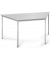 Besprechungstisch Deskin-Line, 72cm (H), 160x69cm (BxT), 3 Personen, Trapezform, lichtgrau / silber