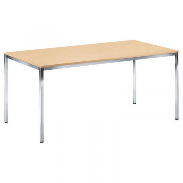 4251635629586 - Besprechungstisch 284222 72cm (H) 140x80cm (BxT) 6 Personen rechteckig buche chrom 4251635629586 Deskin 4251635629586 - Besprechungstisch 284222 72cm (H) 140x80cm (BxT) 6 Personen rechteckig buche chrom 4251635629586 Deskin