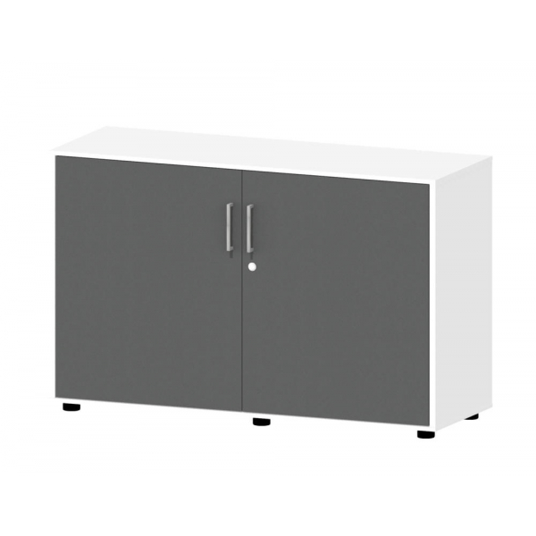 4251635629999 - Flügeltürenschrank EVO 275222 abschließbar 2x2 OH anthrazit weiß 120x785x42cm (BxHxT) 4251635629999 Deskin