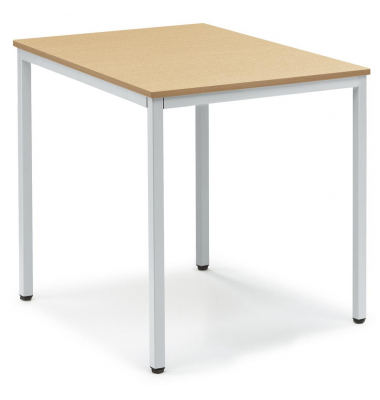 Besprechungstisch Deskin-Line, 72cm (H), 80x70cm (BxT), 4 Personen, rechteckig, buche / silber