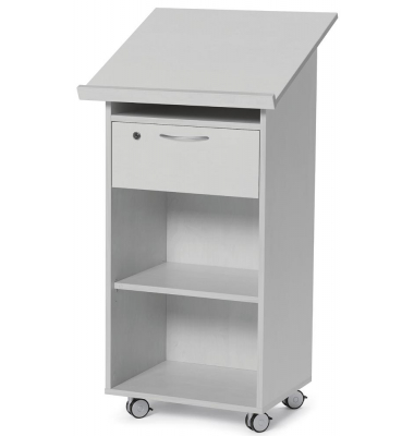 Stehpult LAUDATUS, höhenverstellbar 120cm (H), 60x52,5cm (BxT), rechteckig, lichtgrau