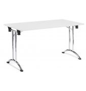 Klapptisch MODUL, 160x80cm (BxT), 73cm (H), Holz, rechteckig, wei&szlig; / chrom