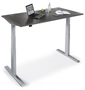 Sitz-Steh-Schreibtisch Comfort EVO, elektrisch h&ouml;henverstellbar, 64-130cm (H), 120x80cm (BxT), rechteckig, anthrazit / silber