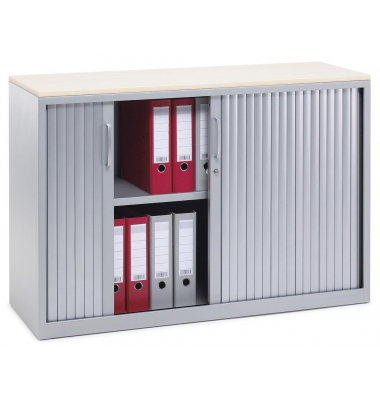 Rollladenschrank CONCEPT LINE 249316, abschlie&szlig;bar, 2 OH, alusilber/ahorn, 120x80x42cm (BxHxT)
