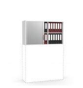 Aufsatzschrank MULTI M 271923, abschlie&szlig;bar, 2x2 OH, wei&szlig;/alusilber, 120x71x42cm (BxHxT)