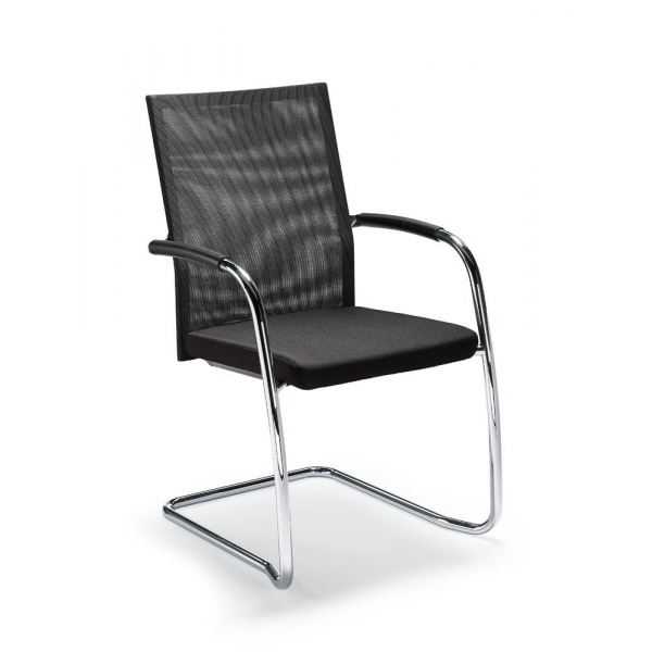 4251635631596 - Besucher- und Konferenzstuhl RIVA S schwarz dunkelgrau chrom mit Armlehnen Freischwinger 4251635631596 Deskin 4251635631596 - Besucher- und Konferenzstuhl RIVA S schwarz dunkelgrau chrom mit Armlehnen Freischwinger 4251635631596 Deskin