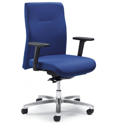 Bürodrehstuhl BIG STAR 10, blau / silber, mit Armlehnen, bis 150kg, ohne Kopfstütze