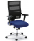 Bürodrehstuhl ecoNet, schwarz/blau / silber, bis 110kg, ohne Kopfstütze