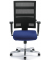 Bürodrehstuhl ecoNet, schwarz/blau / silber, bis 110kg, ohne Kopfstütze