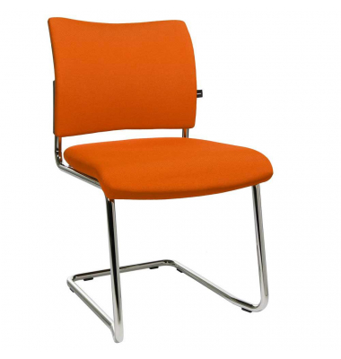 Besucherschwinger LAS VEGAS, orange / chrom, ohne Armlehnen, Freischwinger