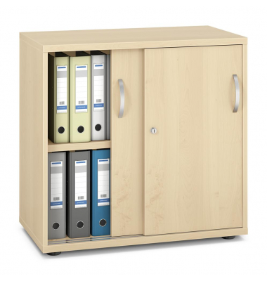 Schiebet&uuml;renschrank MULTI M pro 280171, abschlie&szlig;bar, 2 OH, ahorn, 80x78x42cm (BxHxT)