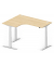 Sitz-Steh-Schreibtisch Comfort Multi M Pro, elektrisch höhenverstellbar, 64-130cm (H), 180x80cm (BxT), L-Form, buche / silber
