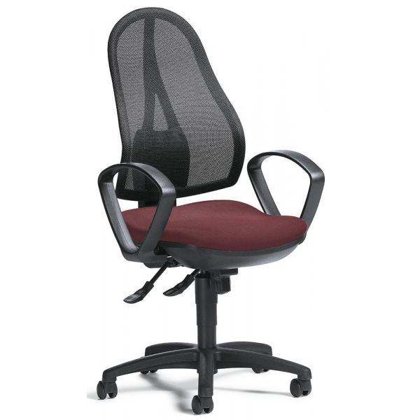 4251635632777 - Bürodrehstuhl COMFORT NET bordeaux schwarz mit Armlehnen bis 110kg ohne Kopfstütze 4251635632777 Deskin 4251635632777 - Bürodrehstuhl COMFORT NET bordeaux schwarz mit Armlehnen bis 110kg ohne Kopfstütze 4251635632777 Deskin