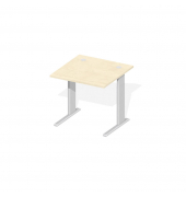 Schreibtisch Comfort M MULTI M, manuell höhenverstellbar, 64-84cm (H), 80x80cm (BxT), quadratisch, ahorn / silber