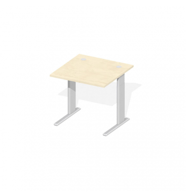 Schreibtisch Comfort M MULTI M, manuell höhenverstellbar, 64-84cm (H), 80x80cm (BxT), quadratisch, ahorn / silber