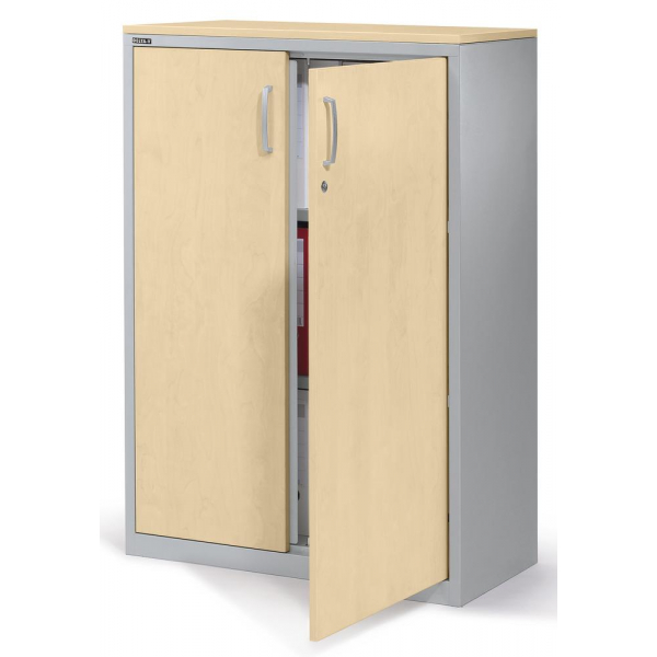 4251635633262 - Flügeltürenschrank CONCEPT LINE 270241 abschließbar 3 OH alusilber ahorn 80x116x42cm (BxHxT) 4251635633262 Deskin