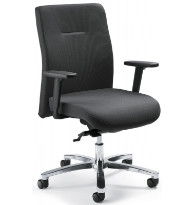 Bürodrehstuhl BIG STAR 10, anthrazit / silber, mit Armlehnen, bis 150kg, ohne Kopfstütze