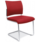 Besucherschwinger LAS VEGAS, rot / chrom, ohne Armlehnen, Freischwinger