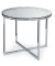 Beistelltisch, 450mm (H), 55x55cm (BxT), rund, transparent / chrom