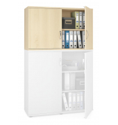 Aufsatzschrank MULTI M pro 270164, abschlie&szlig;bar, 2x2 OH, ahorn, 120x75x42cm (BxHxT)