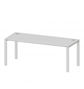 Schreibtisch Comfort EVO, manuell höhenverstellbar, 73-85,5cm (H), 200x80cm (BxT), rechteckig, lichtgrau / silber