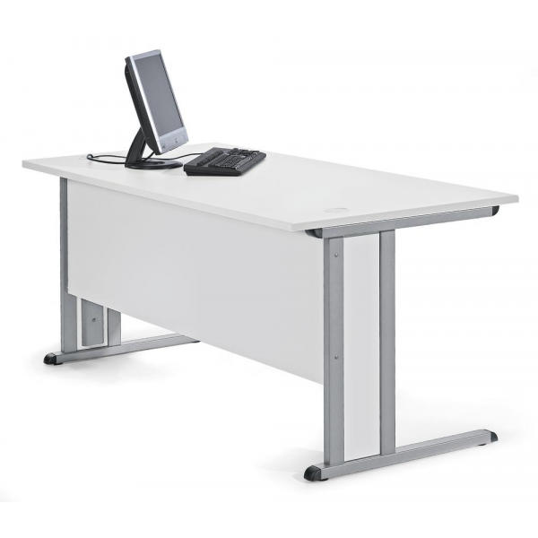 4251635634115 - Schreibtisch Basic MULTI M 275429 65-130cm (H) 80x80cm (BxT) quadratisch lichtgrau   silber 4251635634115 Deskin