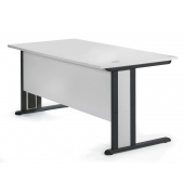 Schreibtisch Basic MULTI M, 74cm (H), 180x80cm (BxT), rechteckig, weiß / anthrazit