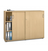 Schiebet&uuml;renschrank MULTI M pro 278080, abschlie&szlig;bar, 2x3 OH, buche, 160x114x42cm (BxHxT)