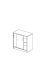 Schiebet&uuml;renschrank MULTI M 273427, abschlie&szlig;bar, 2 OH, wei&szlig;, 80x80,5x42cm (BxHxT)