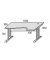 Schreibtisch Basic MULTI M, 74cm (H), 160x105cm (BxT), Freiform, lichtgrau / silber