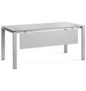 Schreibtisch Basic EVO, 73cm (H), 160x80cm (BxT), rechteckig, lichtgrau / silber