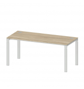 Schreibtisch Comfort EVO, manuell höhenverstellbar, 73-85,5cm (H), 180x80cm (BxT), rechteckig, wildeiche / silber