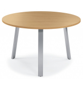Konferenztisch 281507, 73,5cm (H), 100x100cm (BxT), 5 Personen, rund, buche / silber