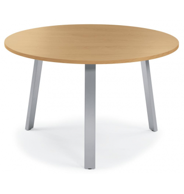 Konferenztisch 281507, 73,5cm (H), 100x100cm (BxT), 5 Personen, rund, buche / silber