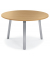 Konferenztisch 281507, 73,5cm (H), 100x100cm (BxT), 5 Personen, rund, buche / silber