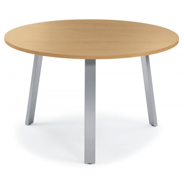 4251635637628 - Konferenztisch 281507 735cm (H) 5 Personen rund buche   silber 4251635637628 Deskin