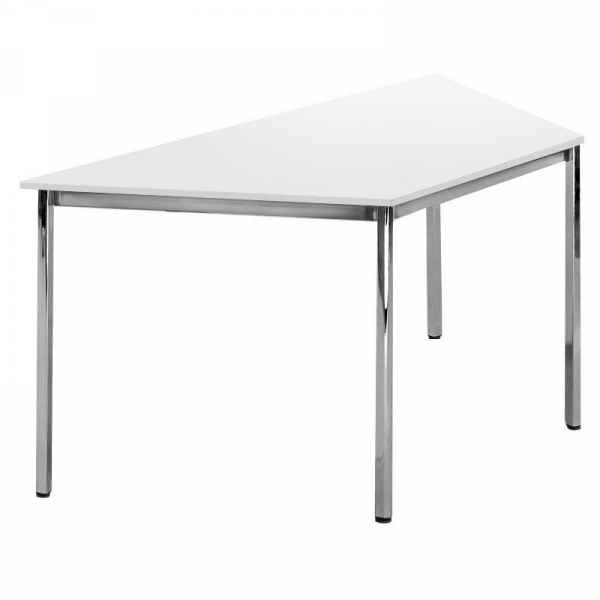 4251635638106 - Besprechungstisch 278873 72cm (H) 160x80cm (BxT) 3 Personen Trapezform weiß   chrom 4251635638106 Deskin